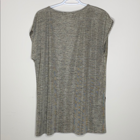 Dantelle Gold Foil Print Step Hem Shirt Large - Picture 12 of 15